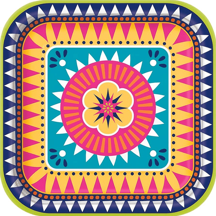 Boho Fiesta Square Plates 9in | 8ct