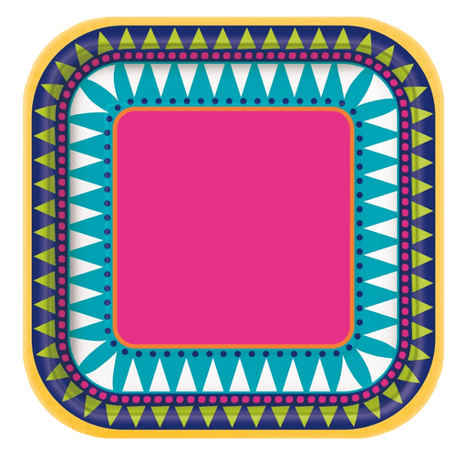 Boho Fiesta Square Plates 7in | 8ct