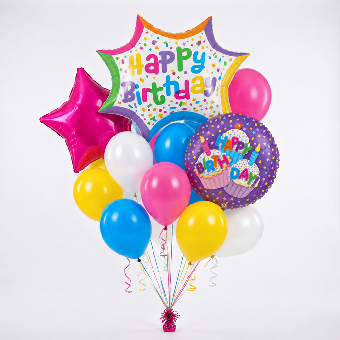 Bright Birthday Burst Bouquet | 15pc