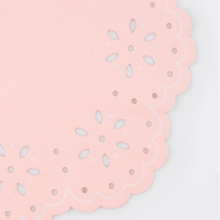 Broderie Anglaise Pink/Peach Large Napkins | 16ct