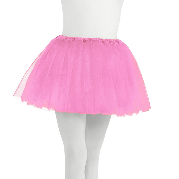 A Kids' Light Pink Tutu on a manaquin.