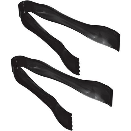 A black 2 Count 6.25-inch pack of mini plastic tongs.