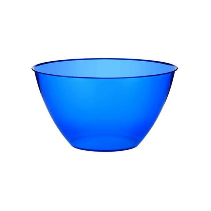 A blue 24 Ounce Plastic Bowl tht is 5.5 inches in diameter.