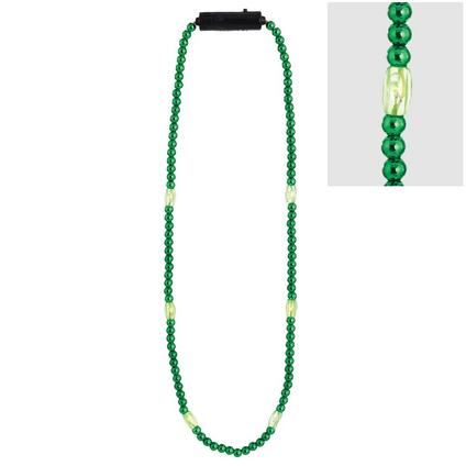 A 34-inch Light-Up LED Green Bead Necklace