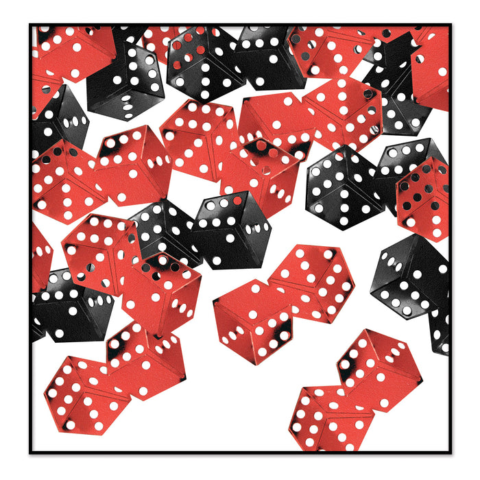 A scattered confetti pieces featuring a dice design. Sold as a single piece.