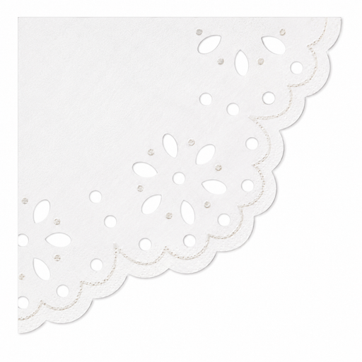 White Lace Style Small Napkins | 16ct