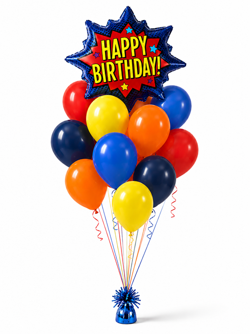 Superhero Happy Birthday Burst Bouquet | 15pc
