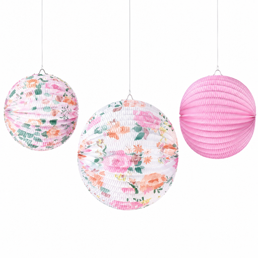 Floral Paper Lanterns | 3ct