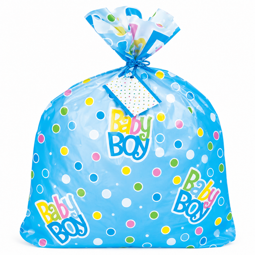Blue Dots Baby Shower Jumbo Gift Bag | 1ct