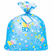 Blue Dots Baby Shower jumbo gift bag with colorful polka dots, “Baby Boy” graphics, matching tie closure, and gift tag.