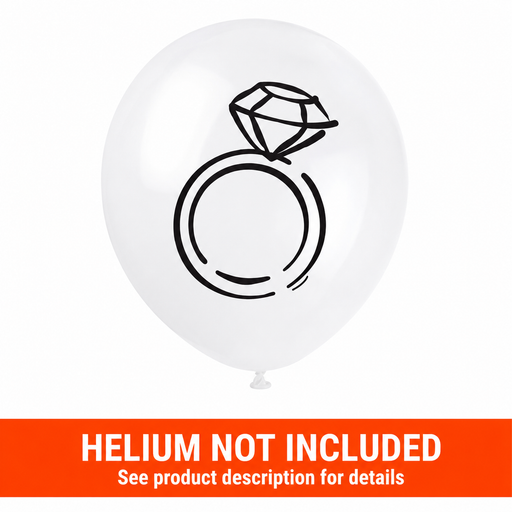 Diamond Ring Latex Balloon Pack 12in | 8ct