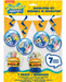 SpongeBob SquarePants 7-piece decoration kit with hanging swirls, character cutouts, honeycomb decorations, pennant banner, and yellow packaging.