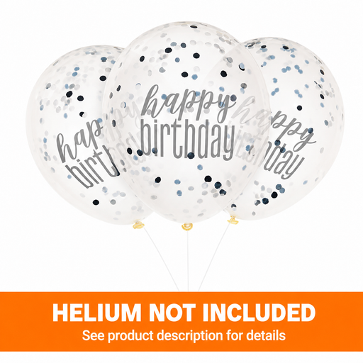 Clear Print Latex Confetti Balloon Pack 12in | 6ct