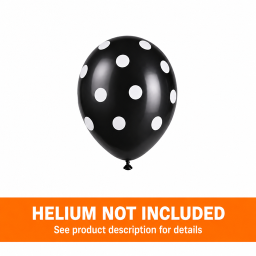 Midnight Black Poka Dot Latex Balloon Pack | 6ct