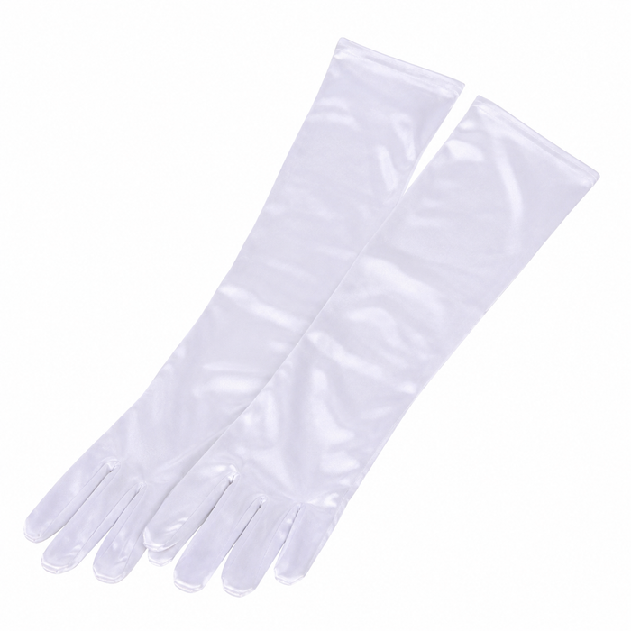 Long White Satin Gloves | 1ct