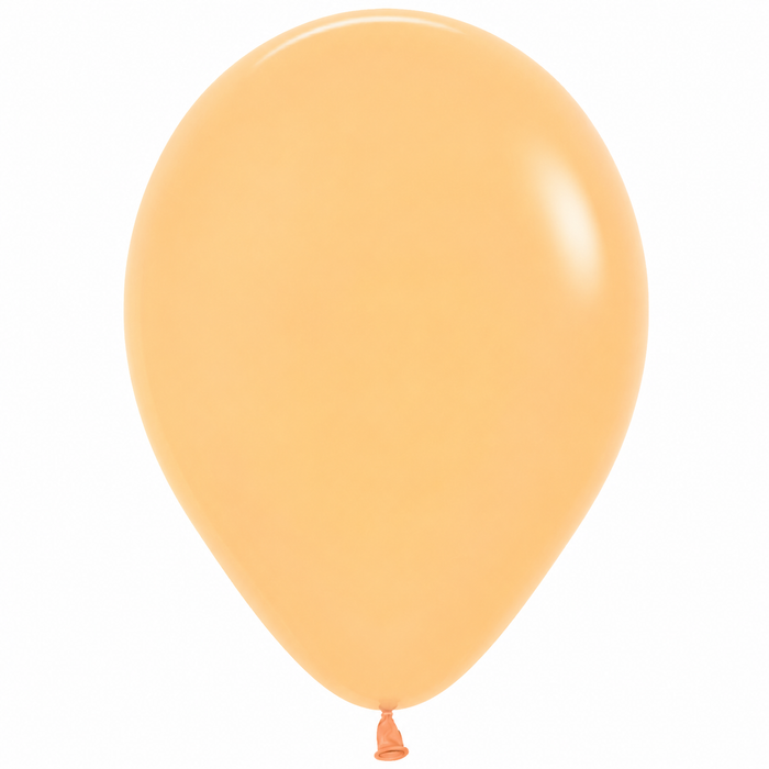 Peach latex party balloon on white background