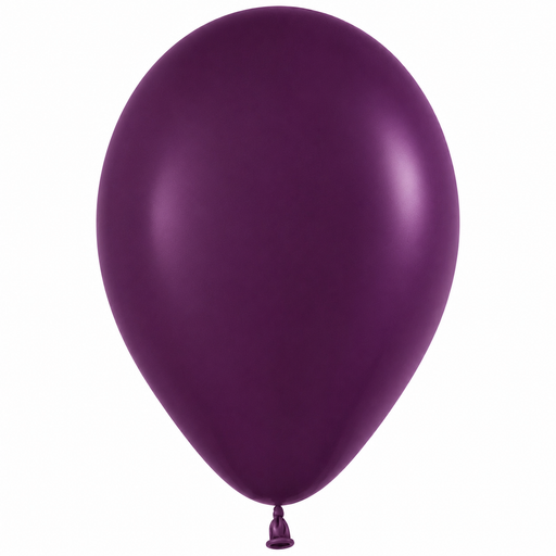 Metallic burgundy latex balloon with a shiny reflective surface and rounded teardrop shape