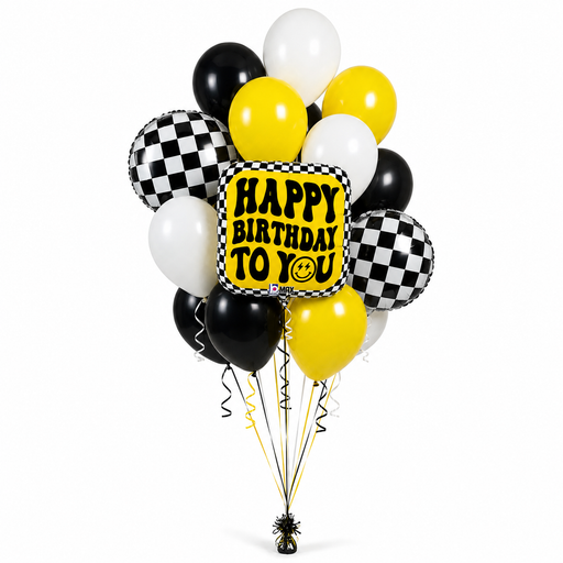 Checkered & Cheery Birthday Bouquet | 16pc