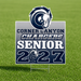 A square graphic design for a 'Corner Canyon Chargers Senior 2027' decal or sticker. The design features the official navy blue and white Corner Canyon Chargers logo at the top, with a gray-to-dark-blue gradient background.