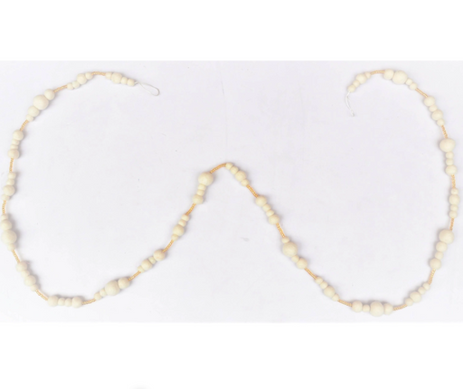 Cream & Gold/w Beads Pompom Garland 6ft | 1ct