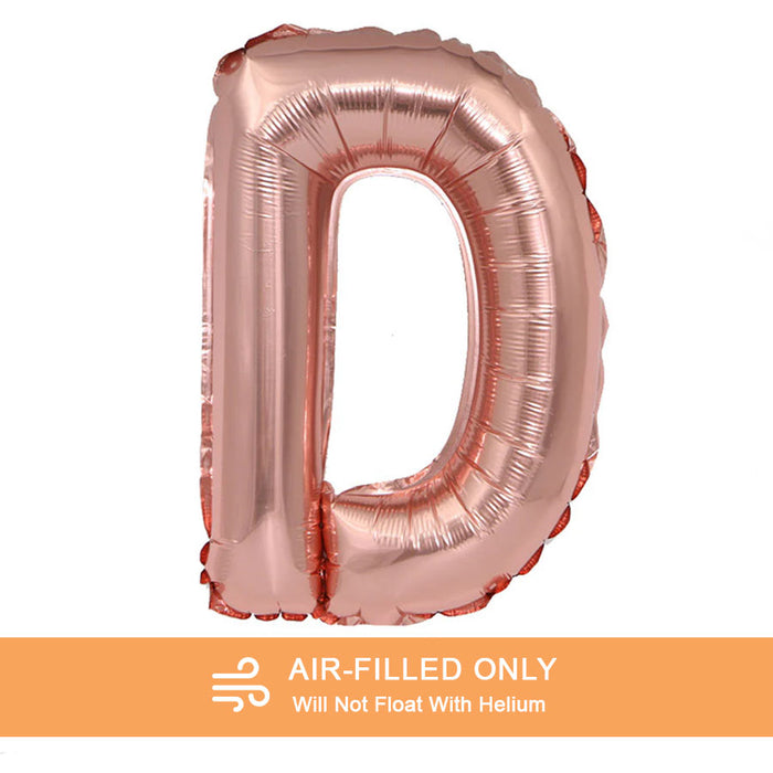 Air Filled Rose Gold Mylar Letter Balloon, 16" | 1 ct