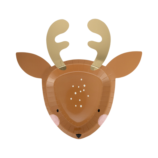 A 10-Inch Christmas Reindeer Shaped Plate.