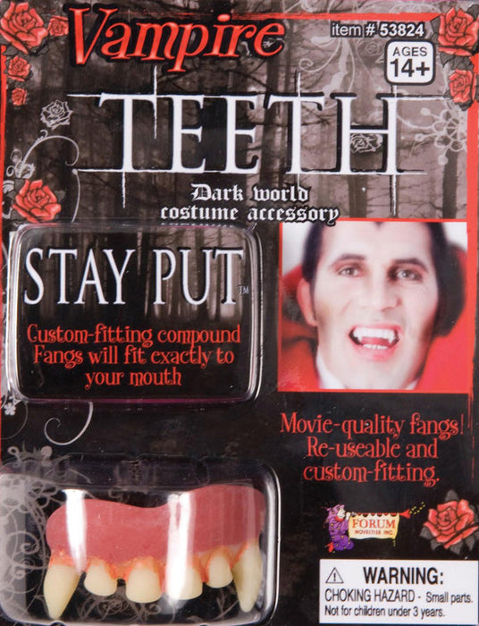 Vampire Teeth New Deluxe shown against a plain white background — a Halloween costume accessory.