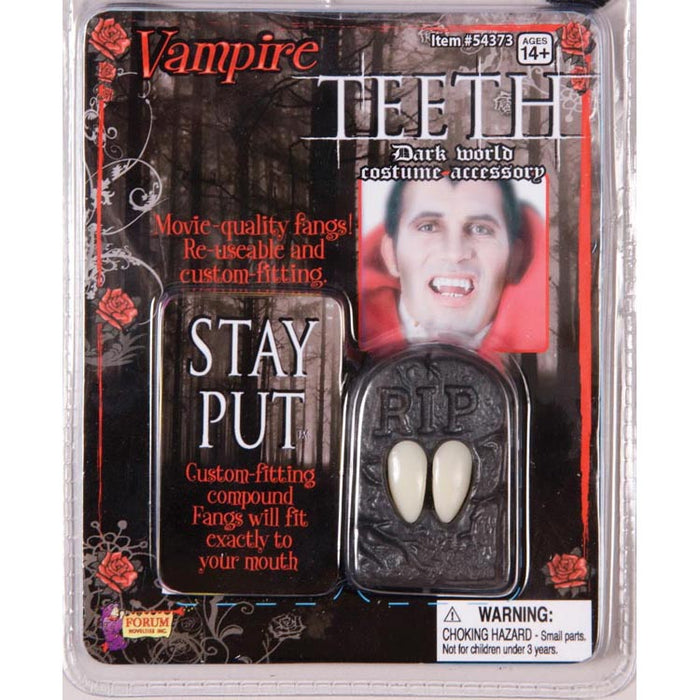 Stage Fangs shown against a plain white background — a Halloween costume accessory.