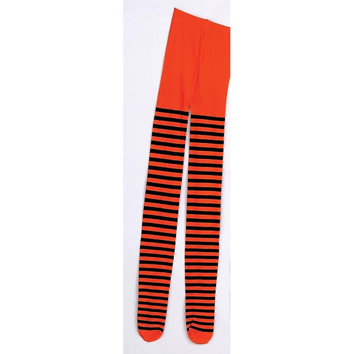 Adult Black / Orange Tights shown against a plain white background — a Halloween costume accessory.