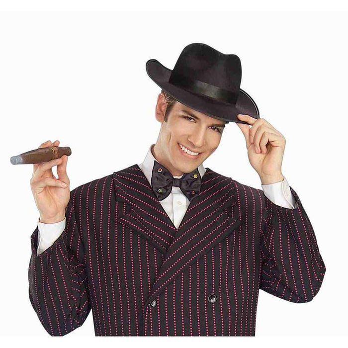 Black Gang Hat shown against a plain white background — a Halloween costume accessory.