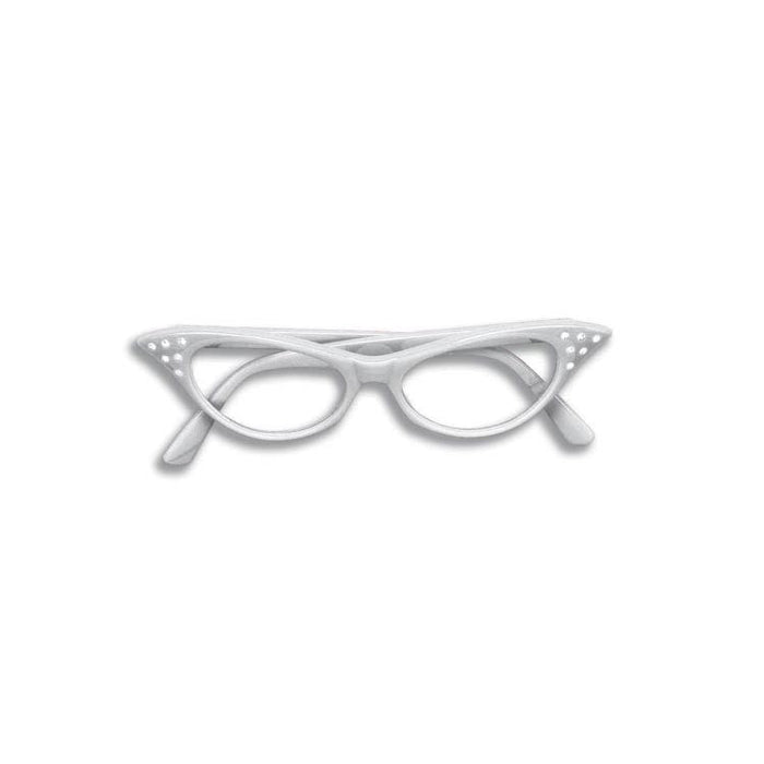 Glasses White 50 Style shown against a plain white background — a Halloween costume accessory.
