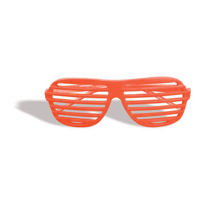 Slot Glasses Neon Orange shown against a plain white background — a Halloween costume accessory.