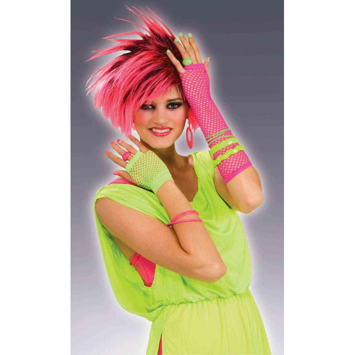 Fishnet Fngrlss Gloves shown against a plain white background — a Halloween costume accessory.