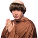 Dark Brown Monk Wig shown against a plain white background — a Halloween costume accessory.