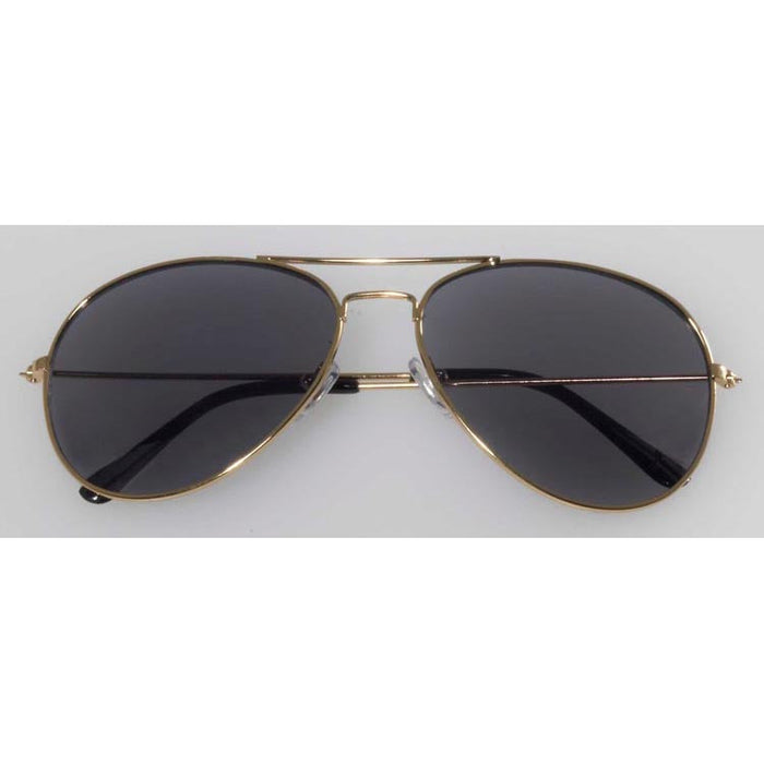 Gold Aviator Glasses shown against a plain white background — a Halloween costume accessory.