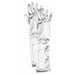 Child White Opra Satin Gloves shown against a plain white background — a Halloween costume accessory.