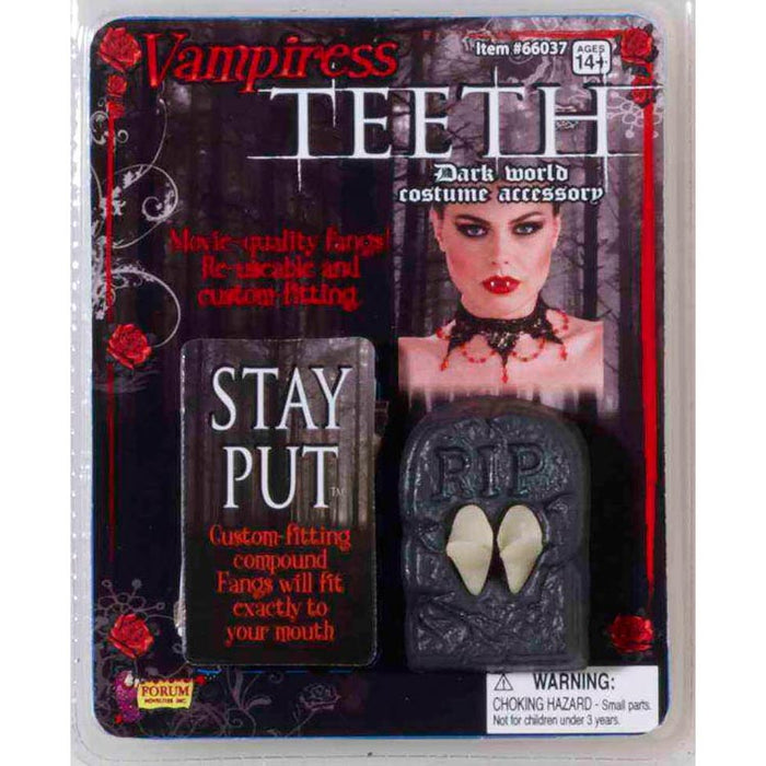 Vampire Fangs shown against a plain white background — a Halloween costume accessory.