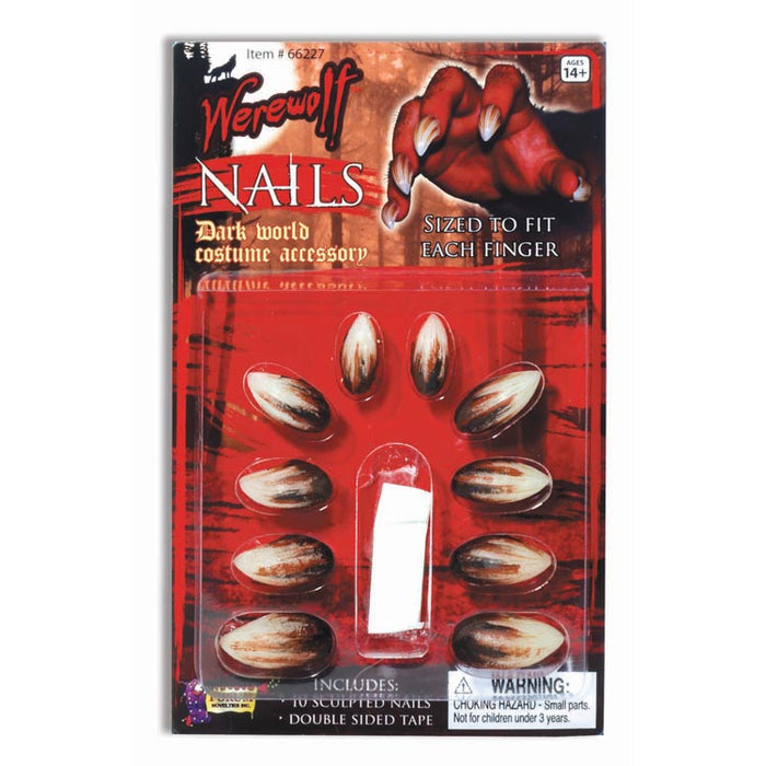 Werewolf Deluxe Nails shown against a plain white background — a Halloween costume accessory.