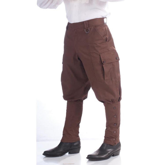 Steampunk Brown Pants shown against a plain white background — a Halloween costume accessory.