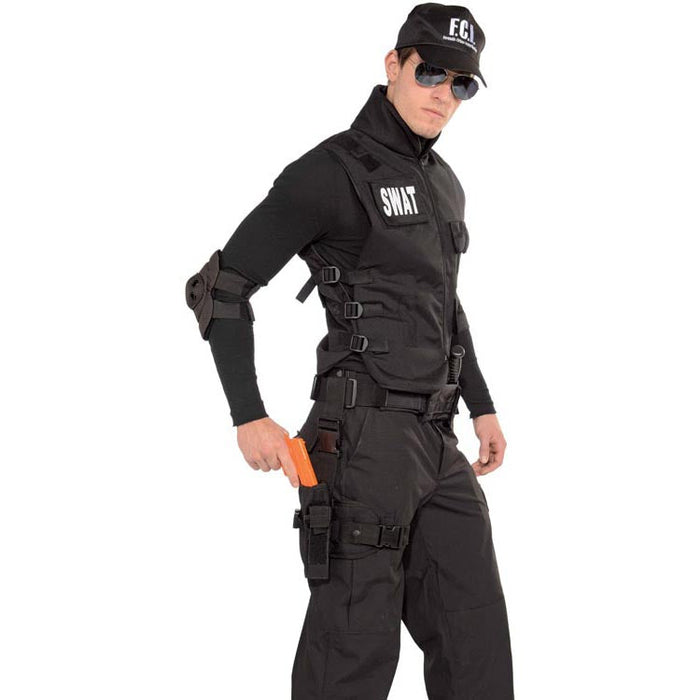 Vest SWAT shown against a plain white background — a Halloween costume accessory.