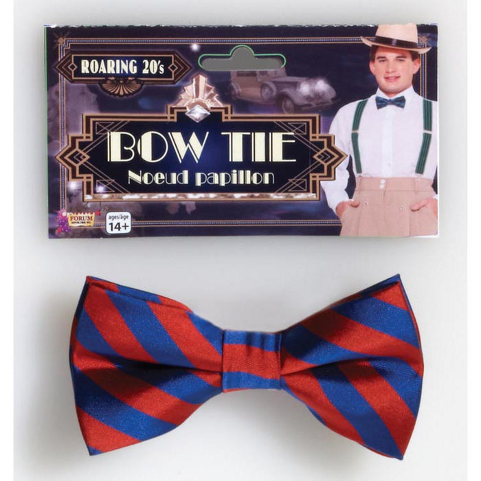 Red / Blue Striped Bowtie shown against a plain white background — a Halloween costume accessory.