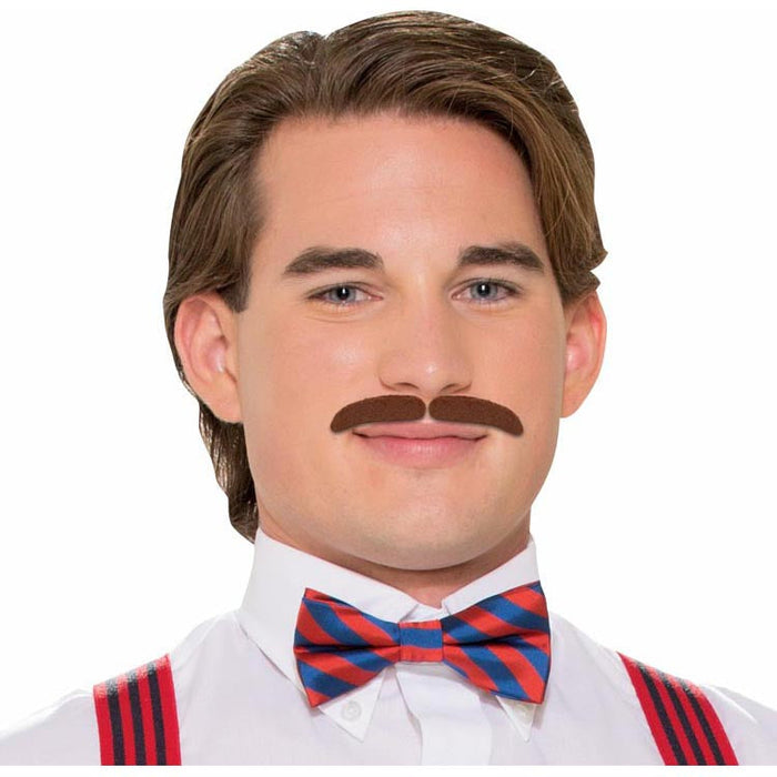 Brown 20s Mustache shown against a plain white background — a Halloween costume accessory.
