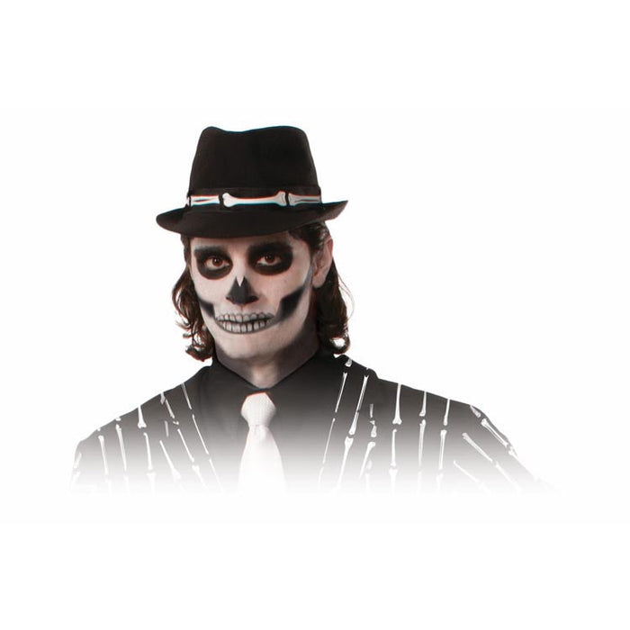 Skeleton Fedora shown against a plain white background — a Halloween costume accessory.