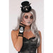 Fngrlss Fishnet Gloves Bone shown against a plain white background — a Halloween costume accessory.