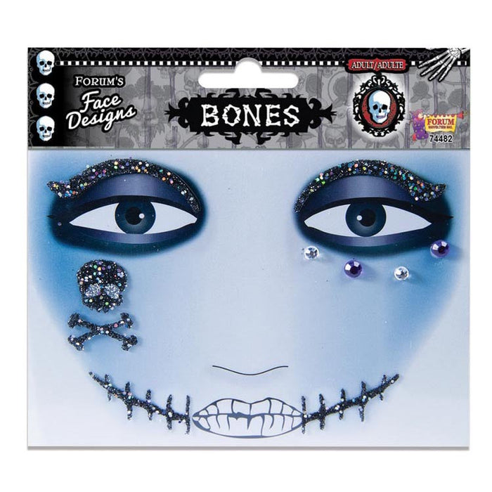 Bones Face Design shown against a plain white background — a Halloween costume accessory.