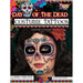 Female Face Tat Day of the Dead shown against a plain white background — a Halloween costume accessory.