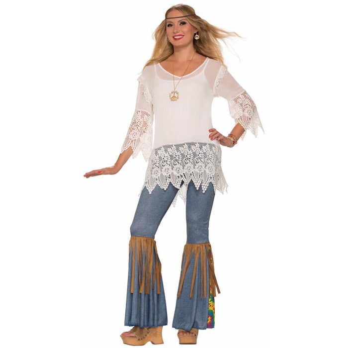Piece Sign Necklace Hippie shown against a plain white background — a Halloween costume accessory.