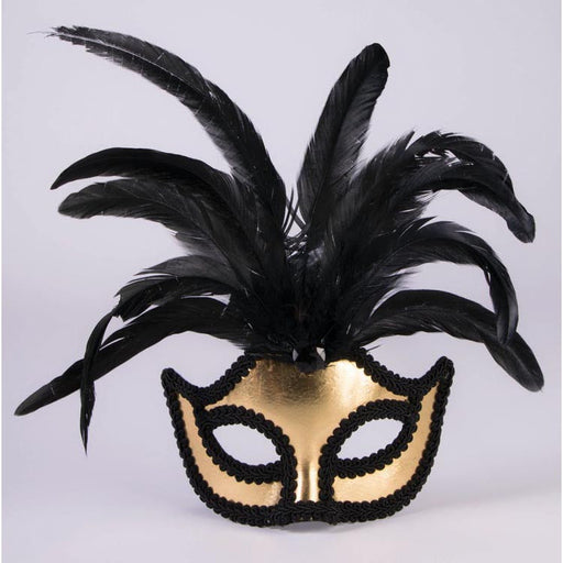 Gold Half Mask w/ Feathers | 1ct