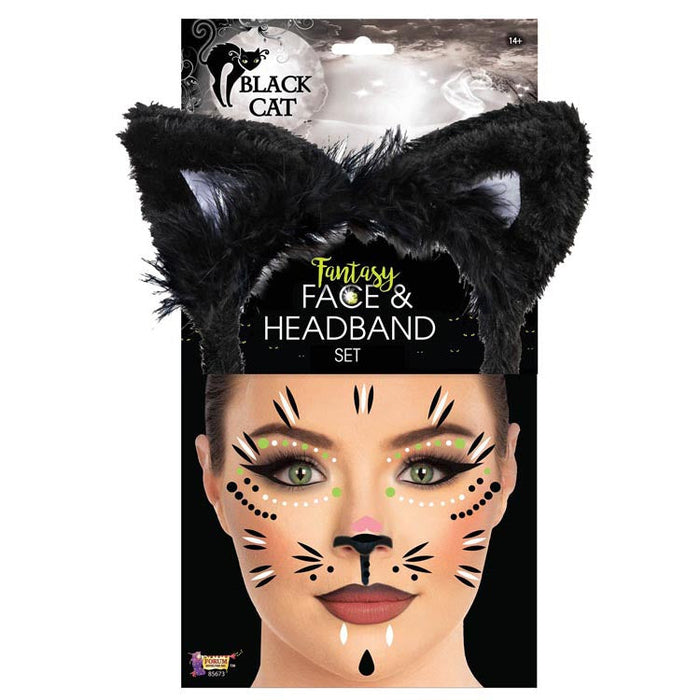 Cat Face Headband shown against a plain white background — a Halloween costume accessory.