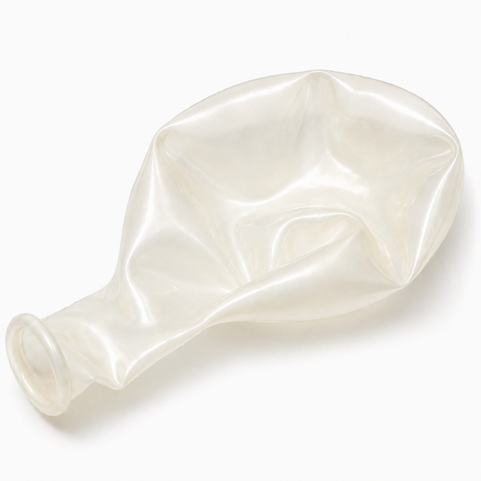 Single uninflated 11" crystal clear latex balloon